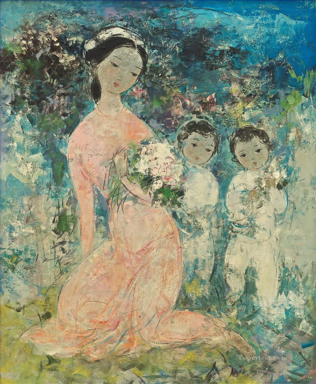 VCD Mother and Children Asian Oil Paintings
